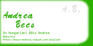 andrea becs business card